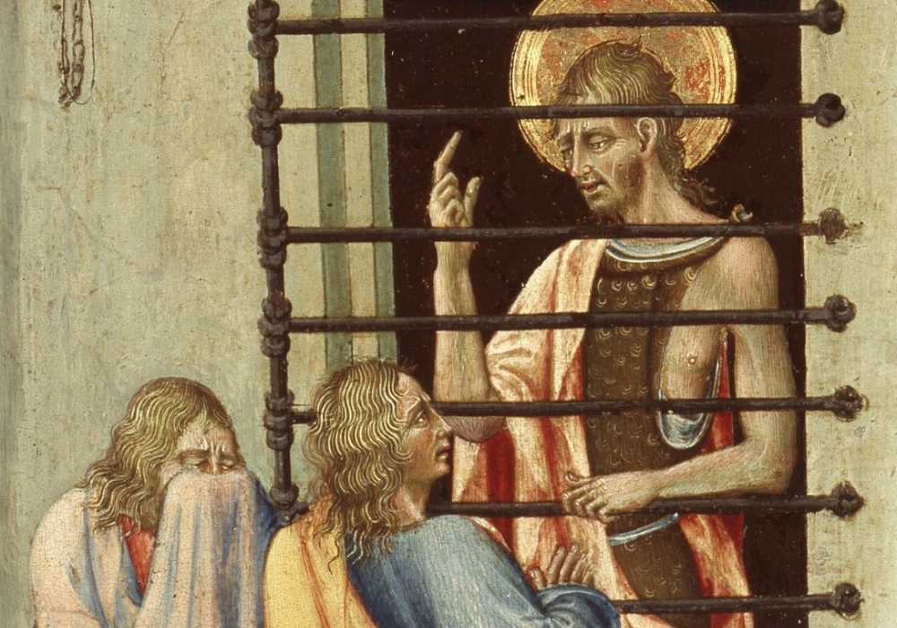 "St. John the Baptist in Prison Visited by Two Disciples" (1455-60, detail) by Giovanni di Paolo (Art Institute of Chicago) "St. John the Baptist in Prison Visited by Two Disciples" (1455-60, detail) by Giovanni di Paolo (Art Institute of Chicago)